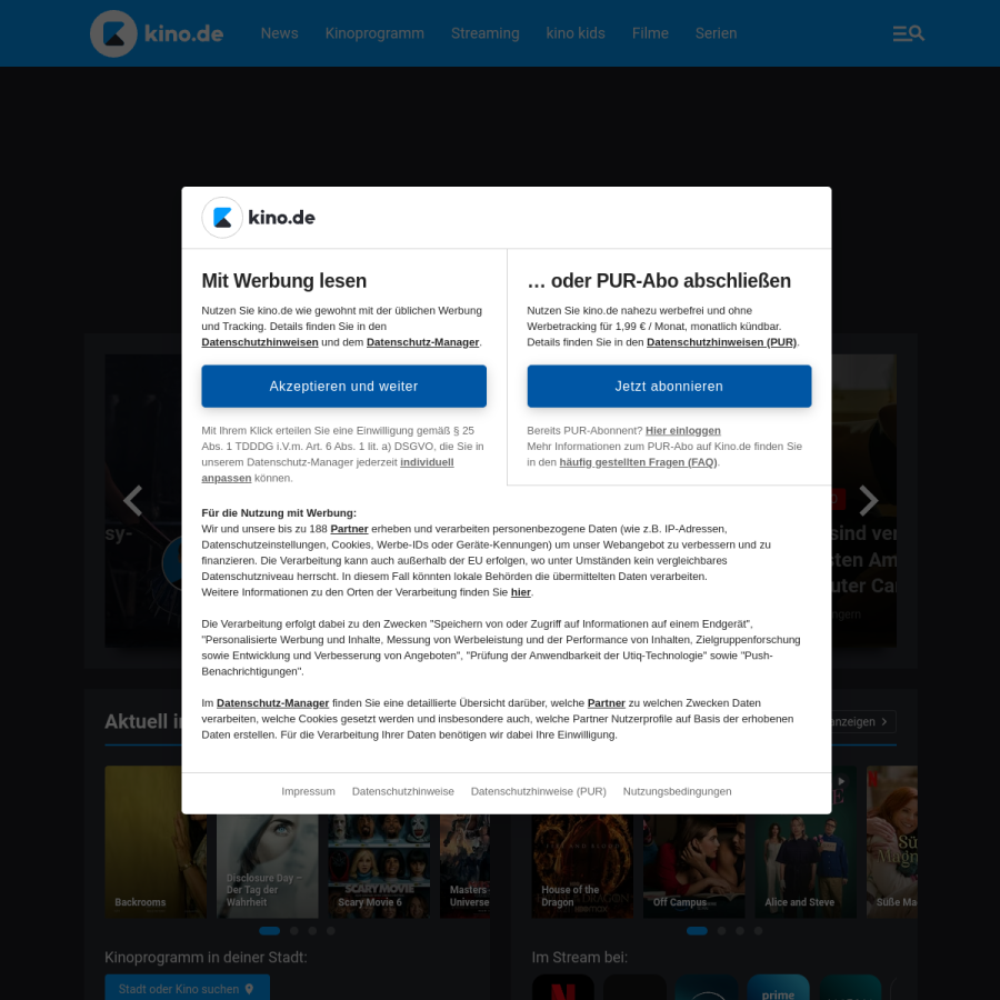 kino.de homepage screenshot