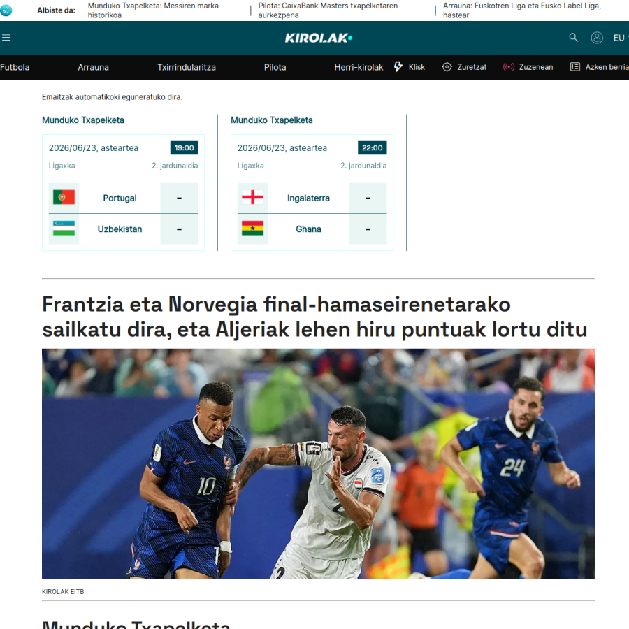 kirolakeitb.eus homepage screenshot