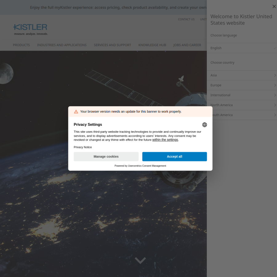 kistler.com homepage screenshot