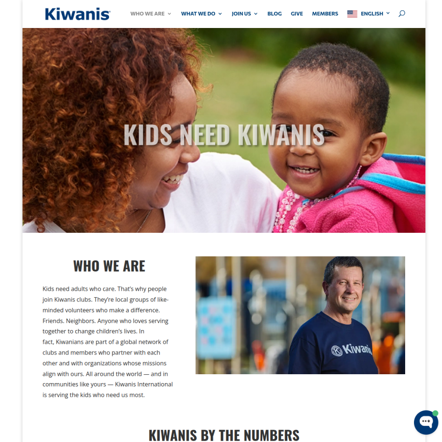 kiwanis.org homepage screenshot