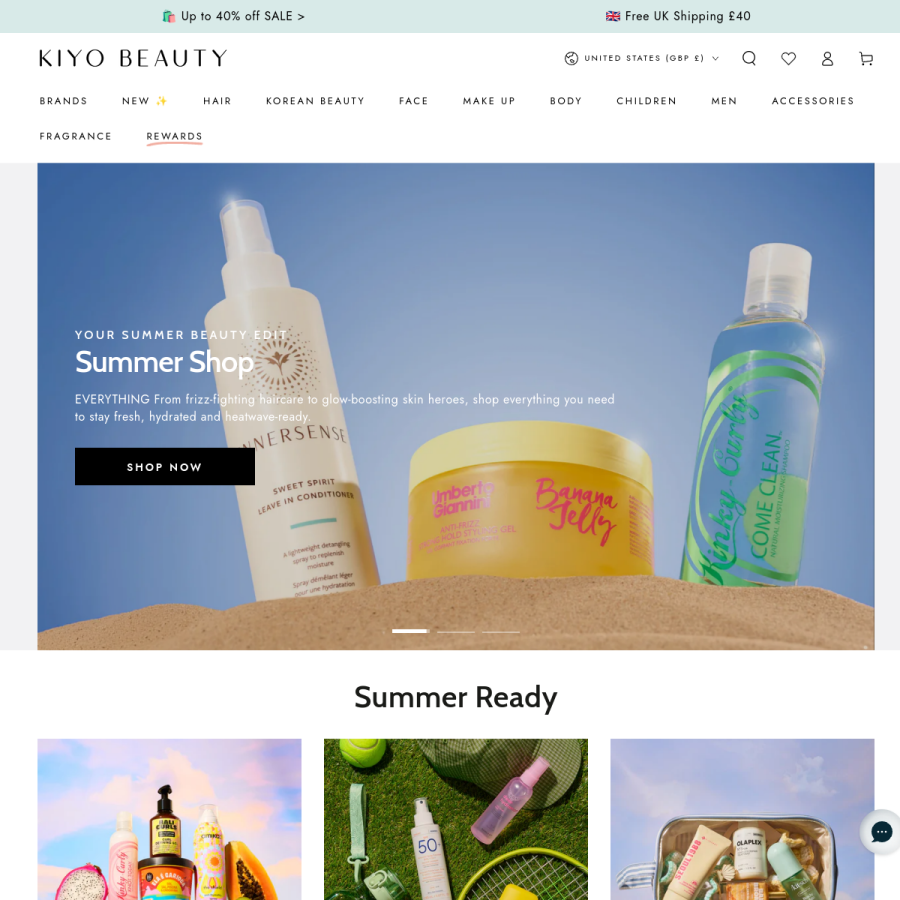 kiyobeauty.com homepage screenshot