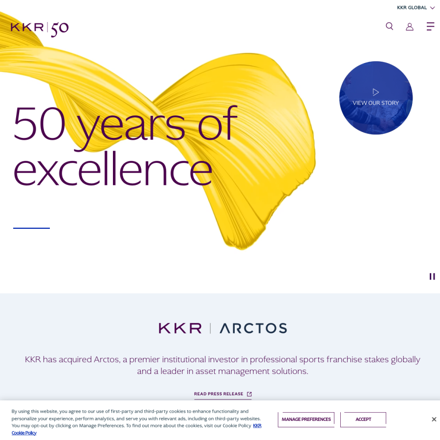 kkr.com homepage screenshot