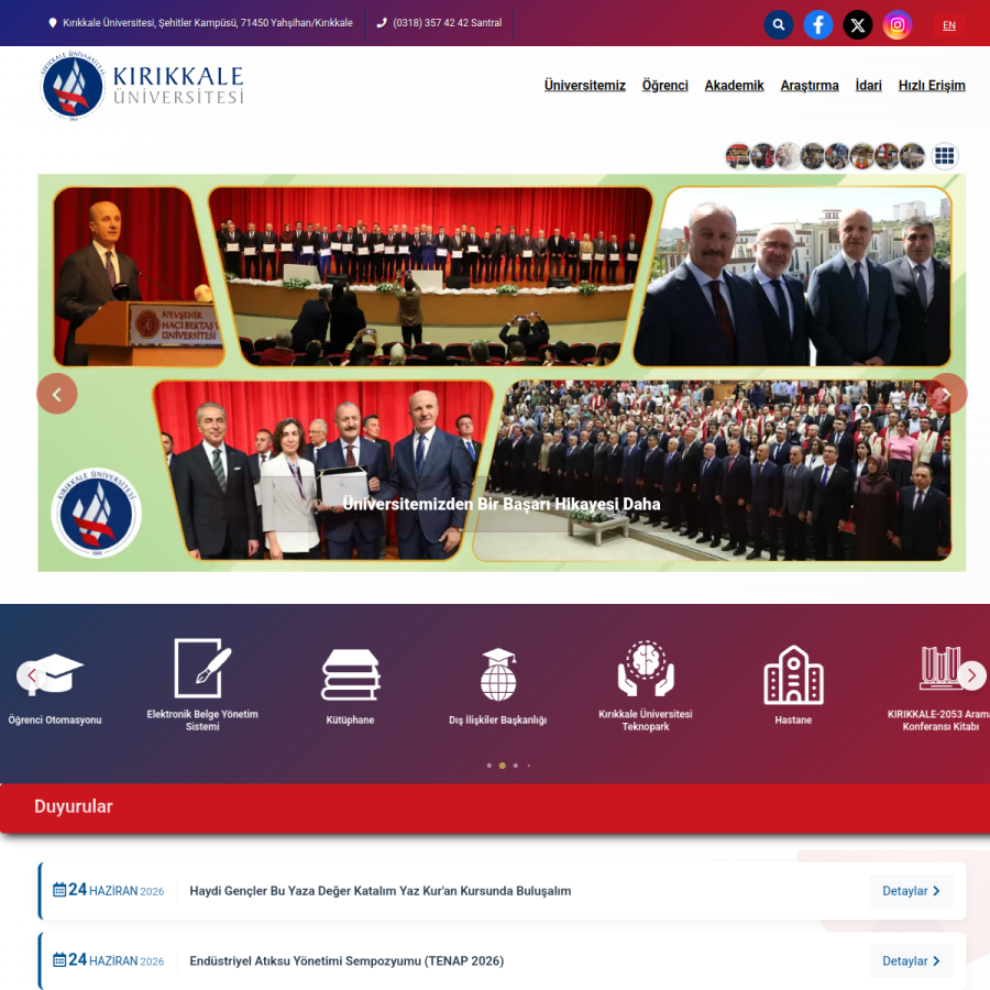 kku.edu.tr homepage screenshot