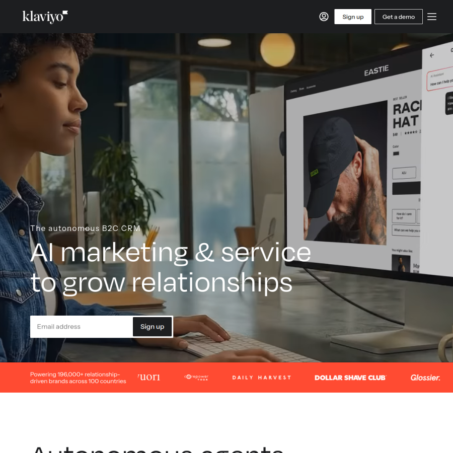 klaviyo.com homepage screenshot