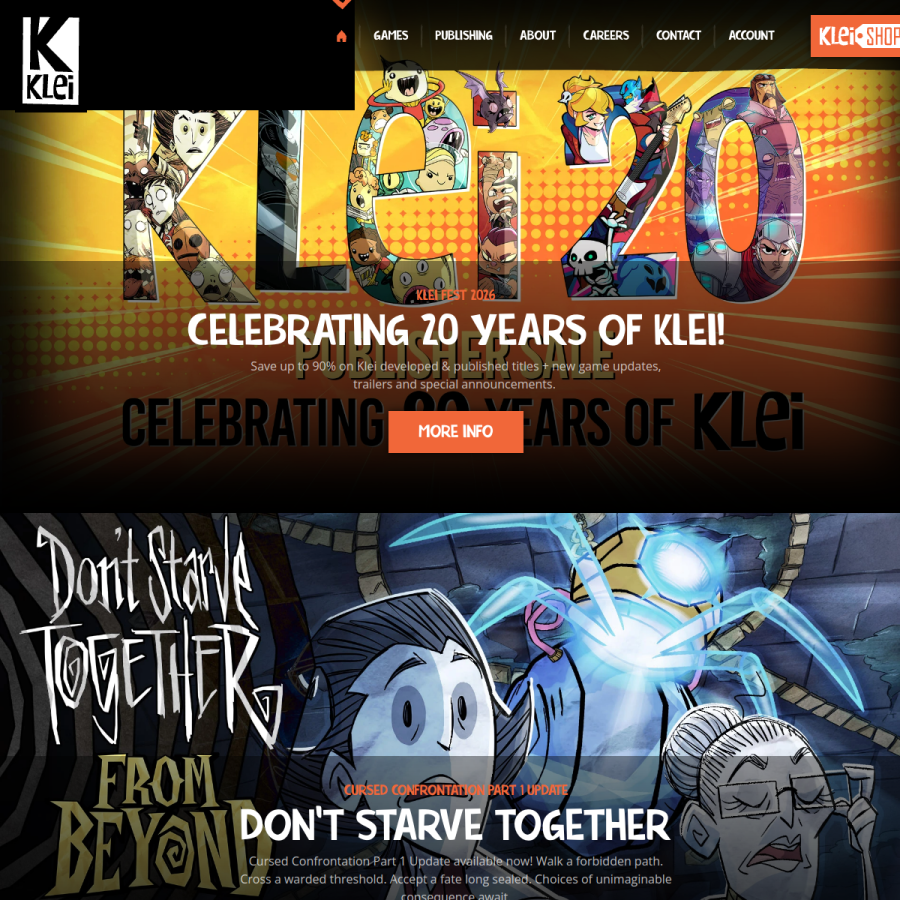 klei.com homepage screenshot