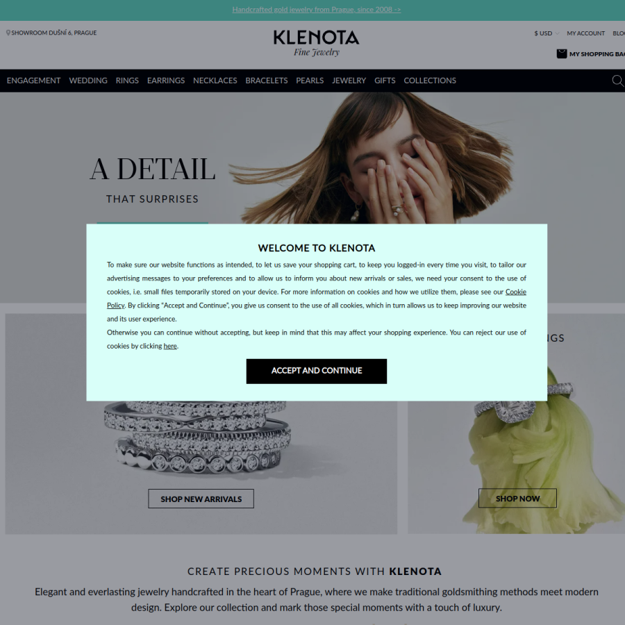 klenota.com homepage screenshot