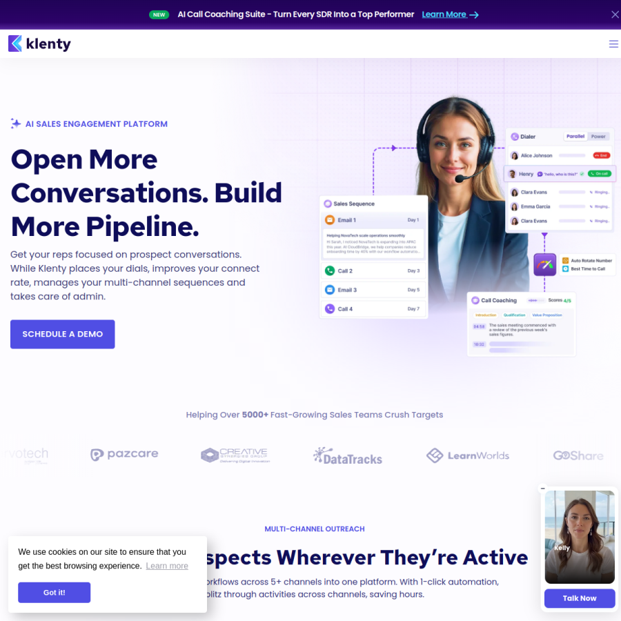 klenty.com homepage screenshot