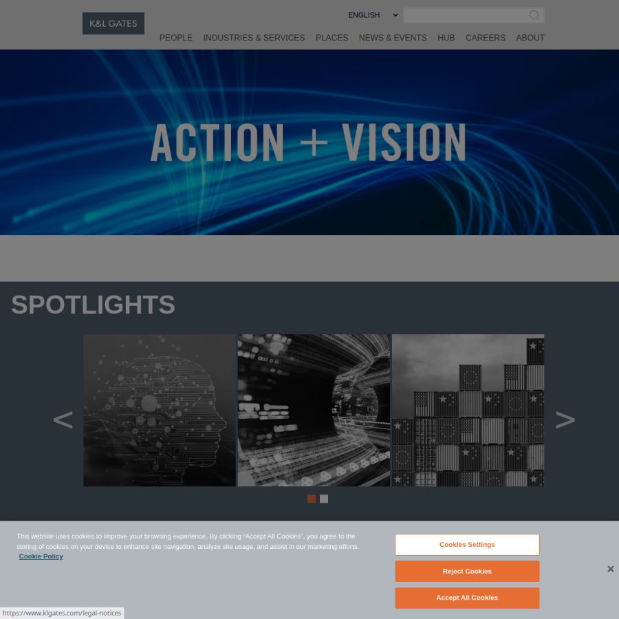 klgates.com homepage screenshot