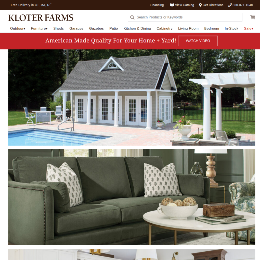 kloterfarms.com homepage screenshot