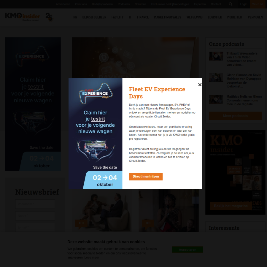 kmoinsider.be homepage screenshot