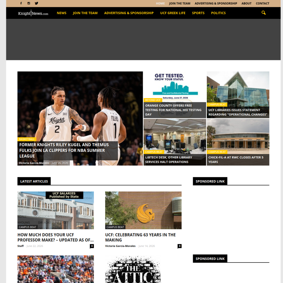 knightnews.com homepage screenshot