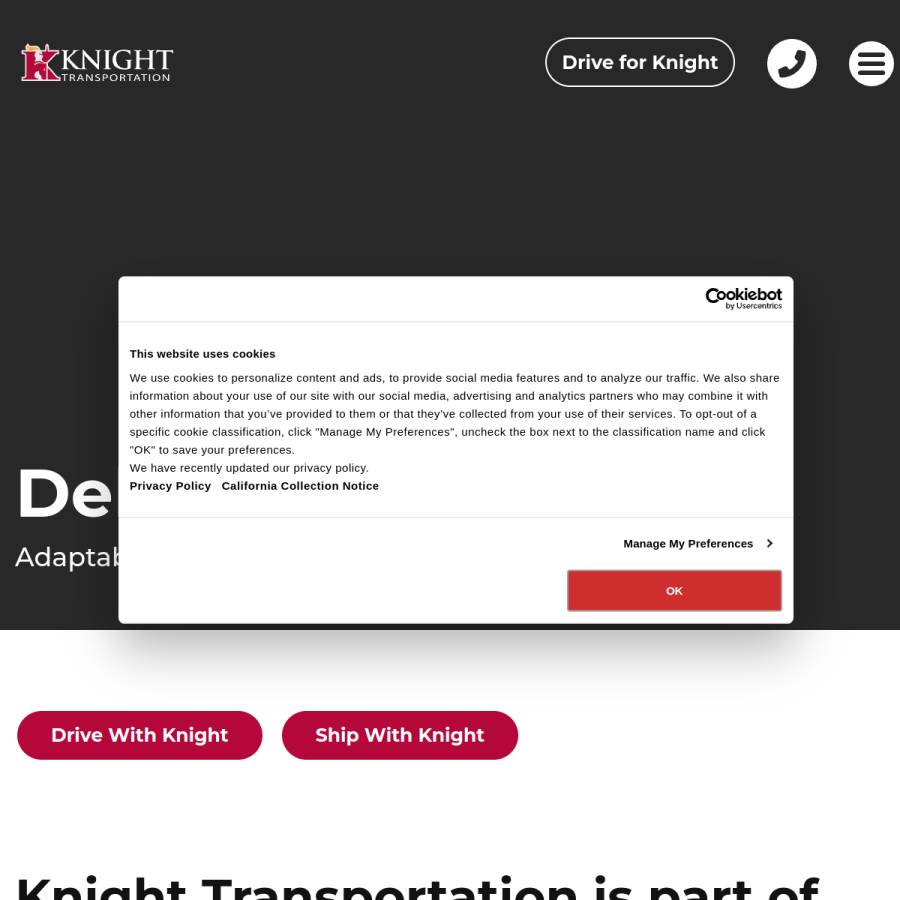 knighttrans.com homepage screenshot
