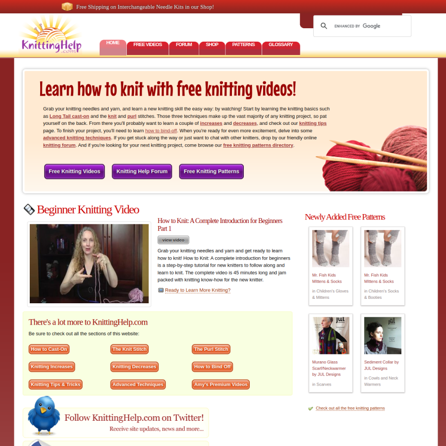 knittinghelp.com homepage screenshot