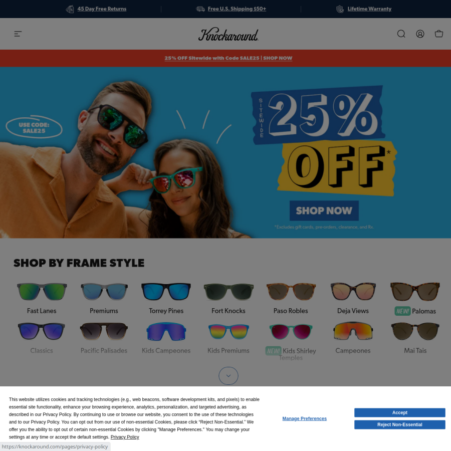 knockaround.com homepage screenshot
