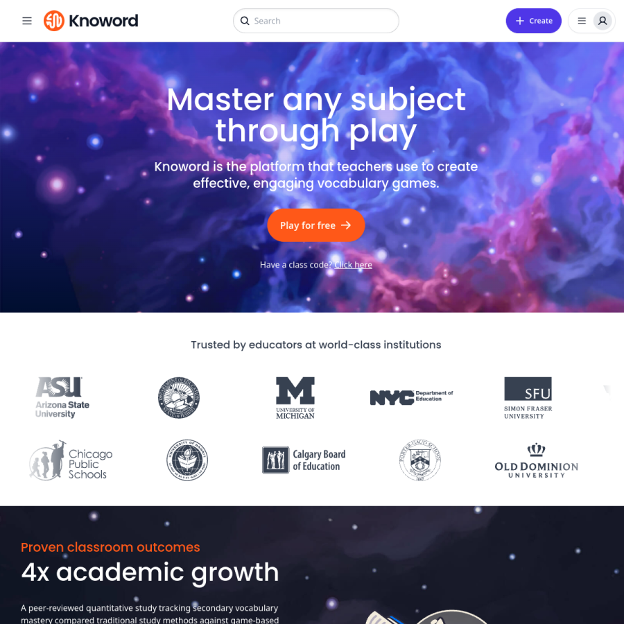 knoword.com homepage screenshot