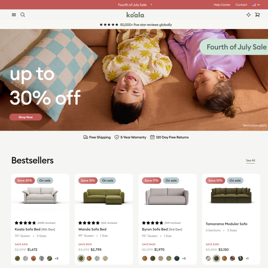 koala.com homepage screenshot