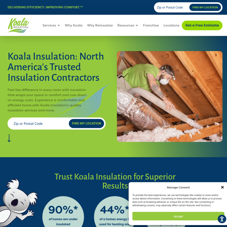 koalainsulation.com homepage screenshot