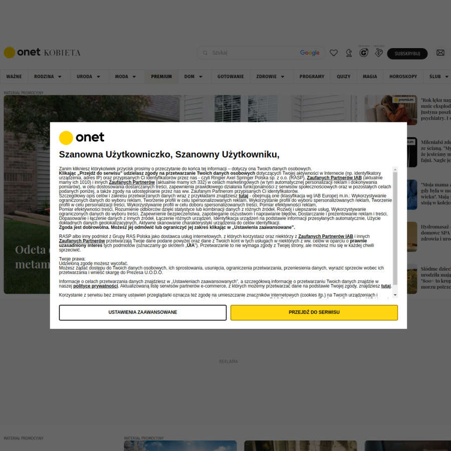 kobieta.onet.pl homepage screenshot