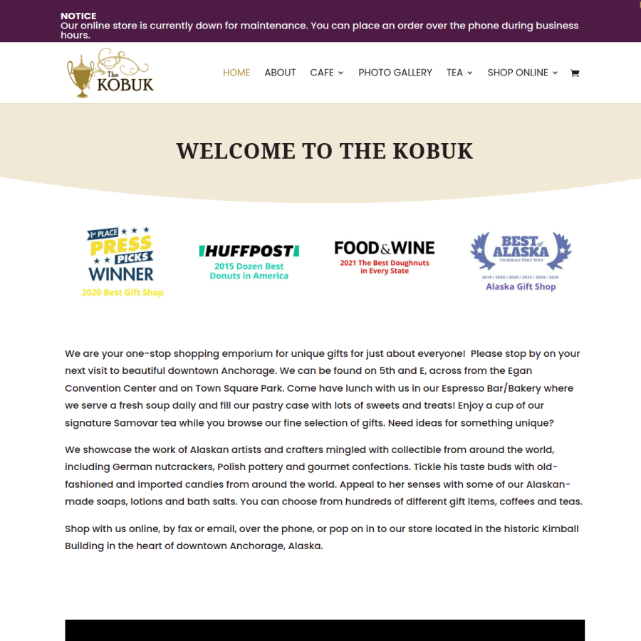 kobukcoffee.com homepage screenshot