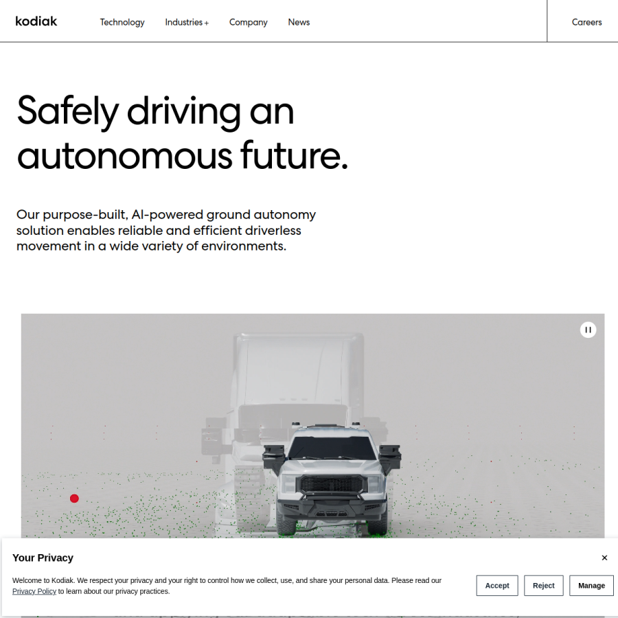 kodiak.ai homepage screenshot