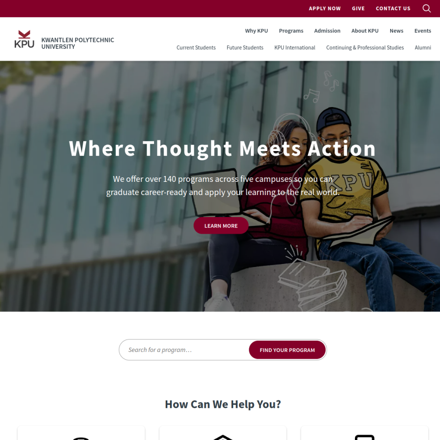 kpu.ca homepage screenshot