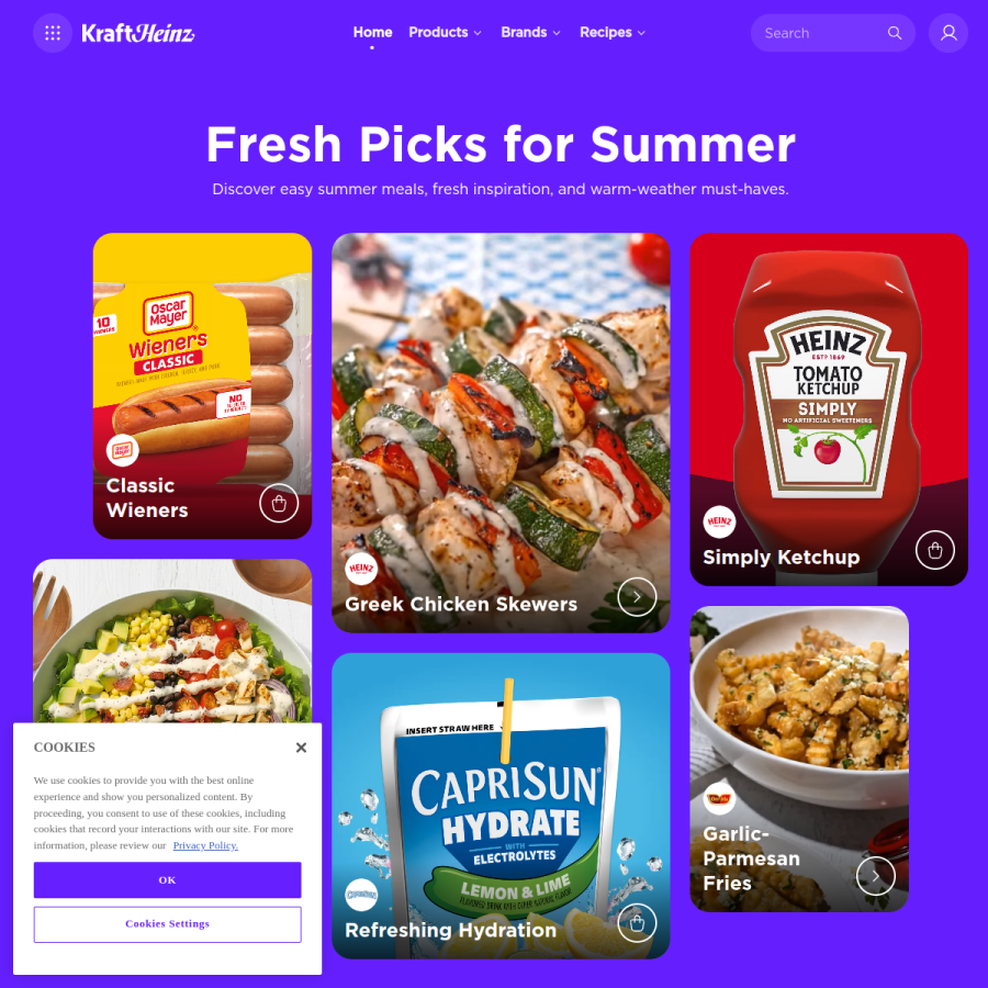 kraftheinz.com homepage screenshot