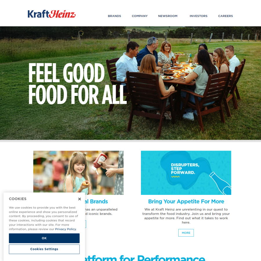 kraftheinzcompany.com homepage screenshot