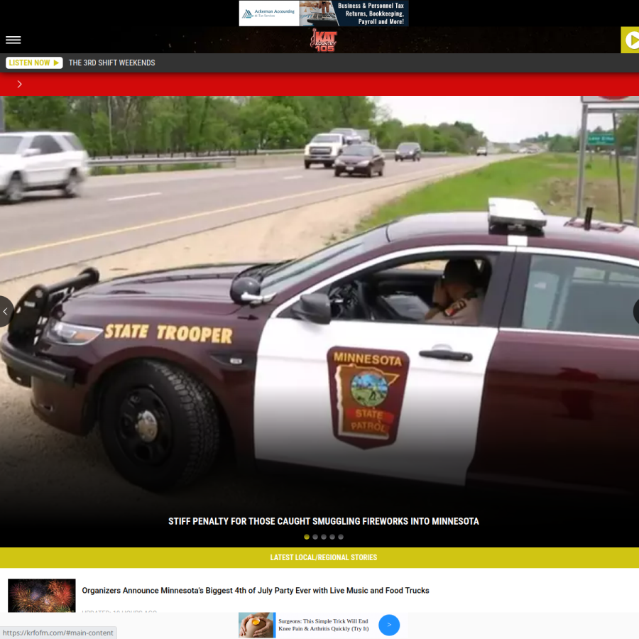krfofm.com homepage screenshot