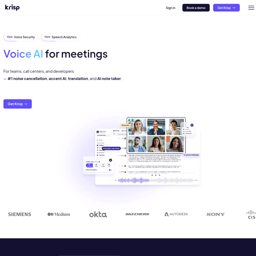 krisp.ai homepage screenshot