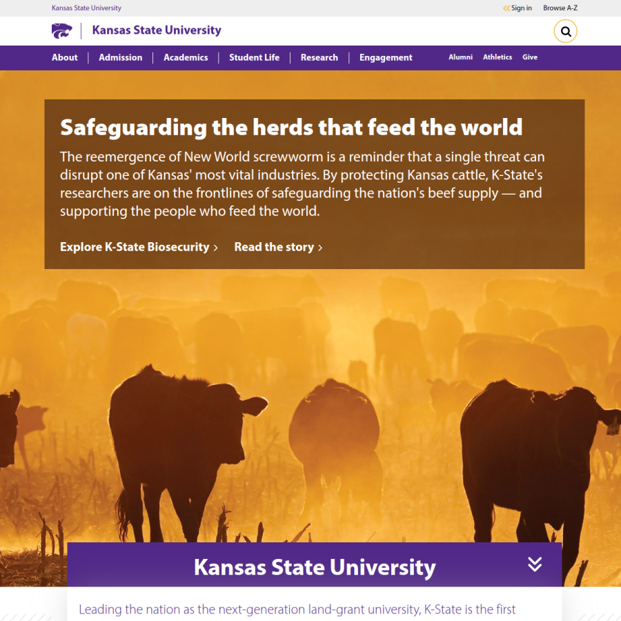 ksu.edu homepage screenshot