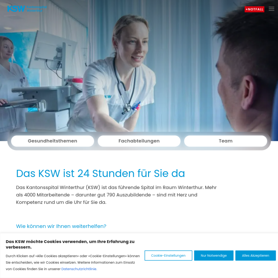 ksw.ch homepage screenshot