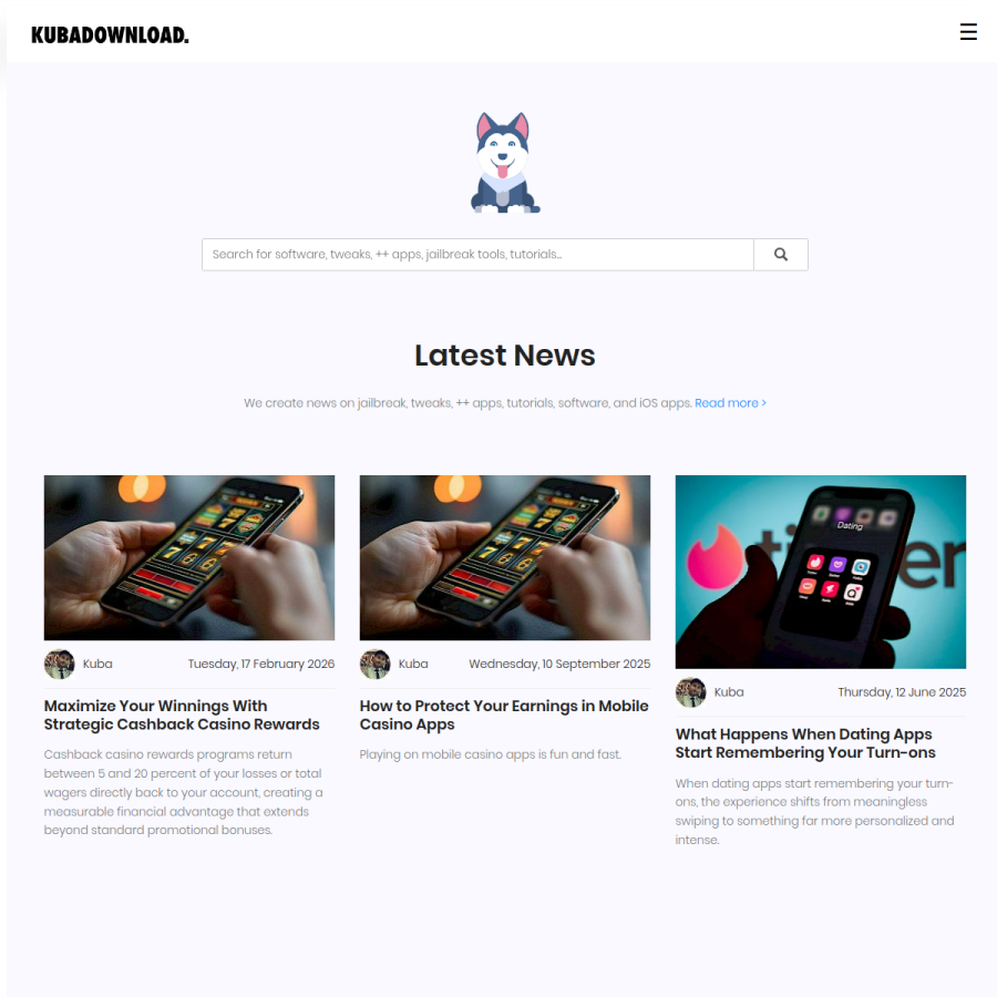 kubadownload.com homepage screenshot