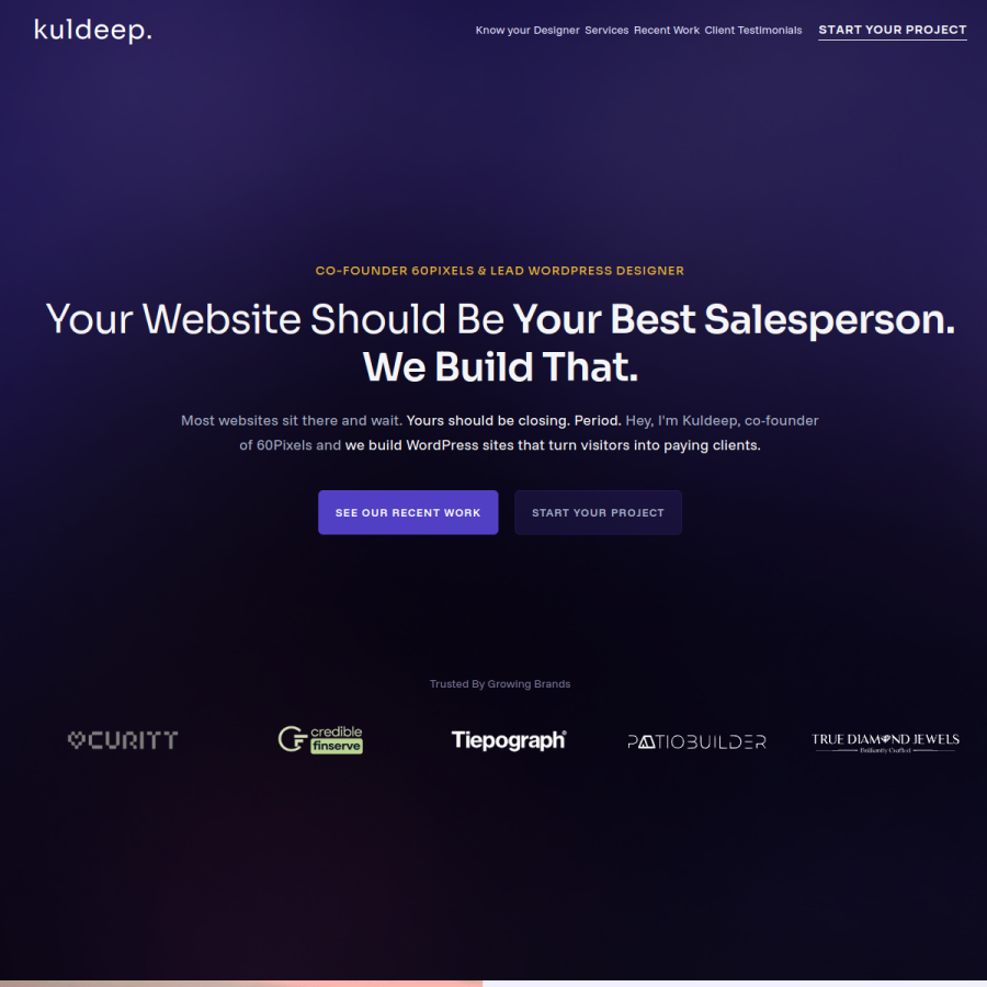kuldeeprathore.com homepage screenshot