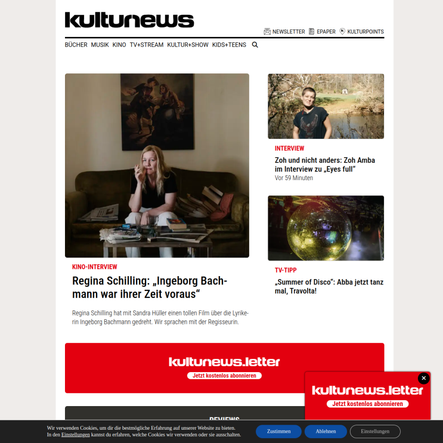 kulturnews.de homepage screenshot