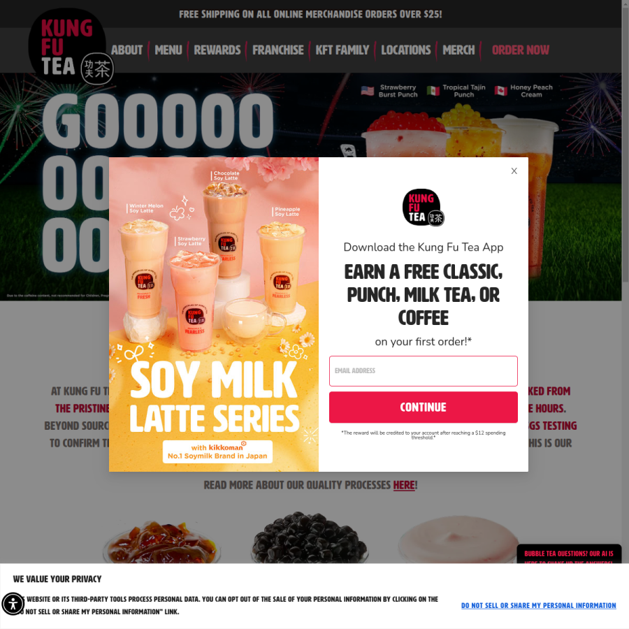 kungfutea.com homepage screenshot