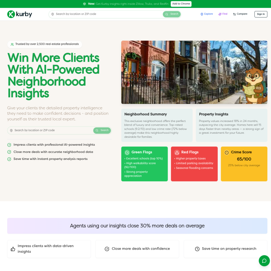 kurby.ai homepage screenshot