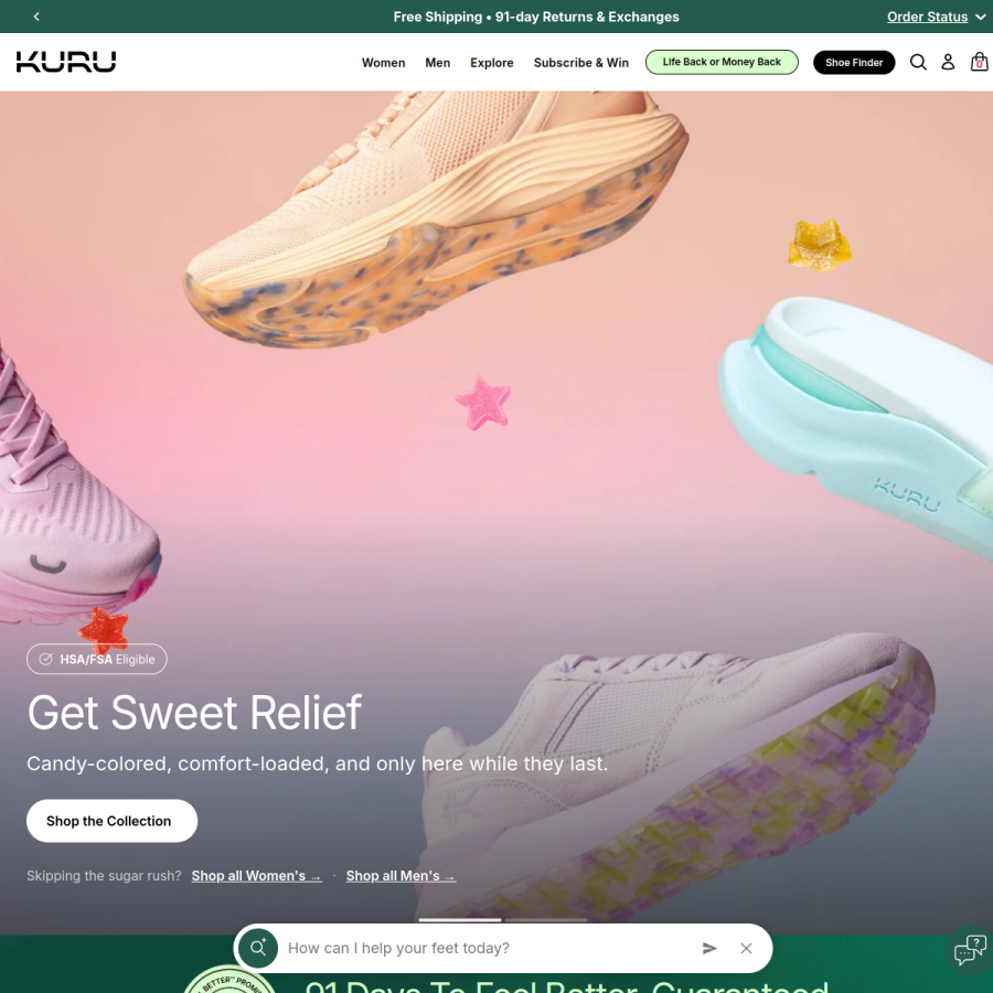 kurufootwear.com homepage screenshot