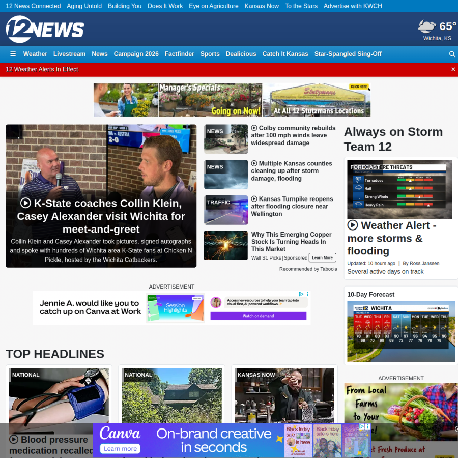 kwch.com homepage screenshot