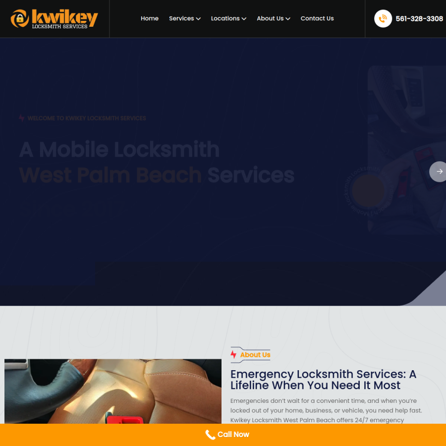 kwikeylocksmithservices.com homepage screenshot