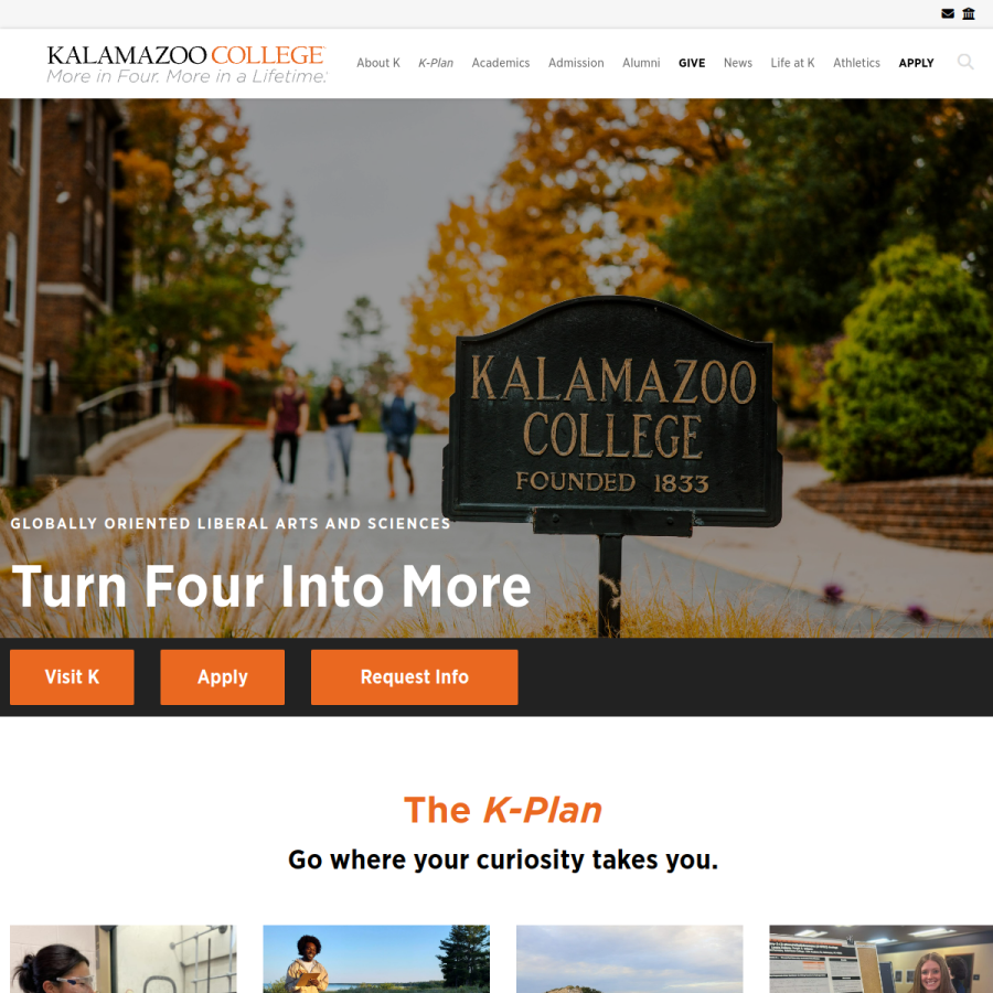 kzoo.edu homepage screenshot