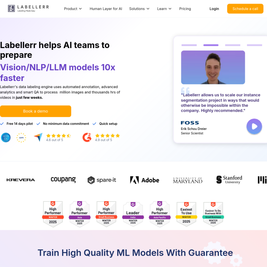 labellerr.com homepage screenshot