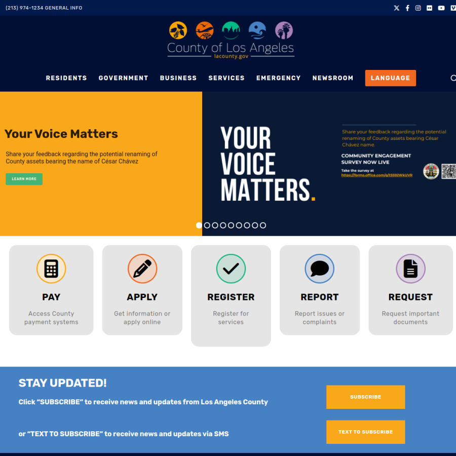 lacounty.gov homepage screenshot