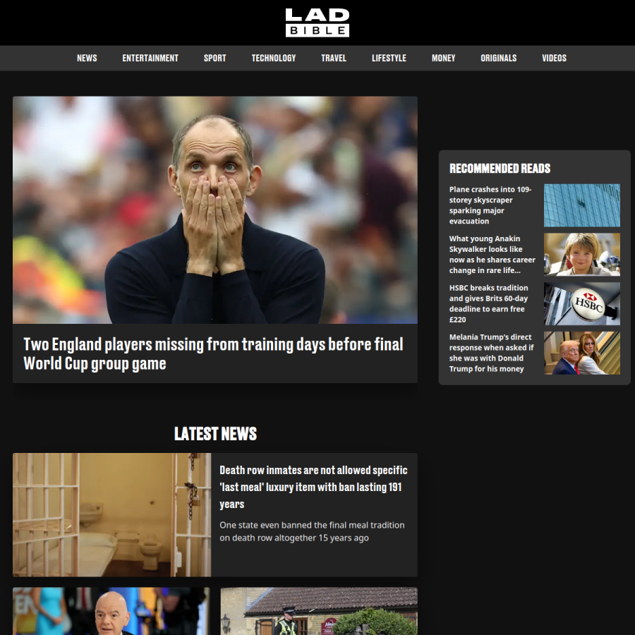 ladbible.com homepage screenshot