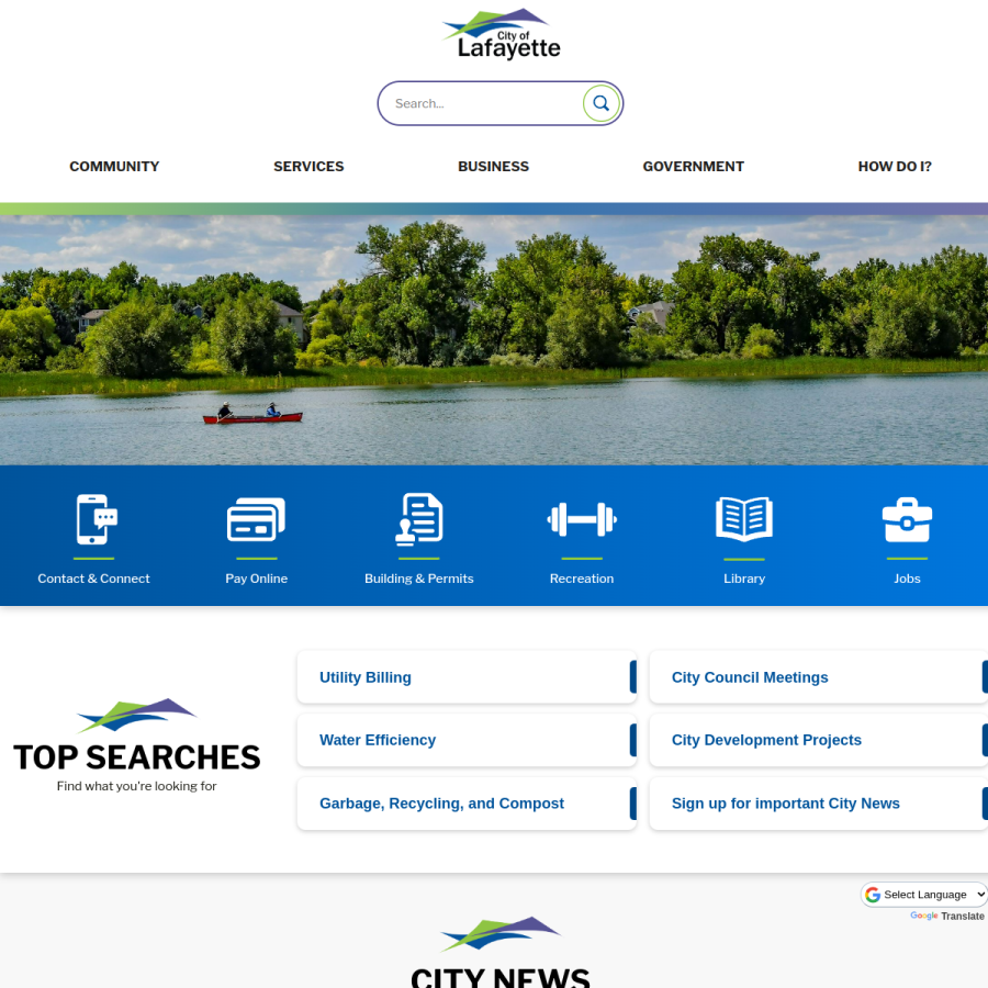 lafayetteco.gov homepage screenshot