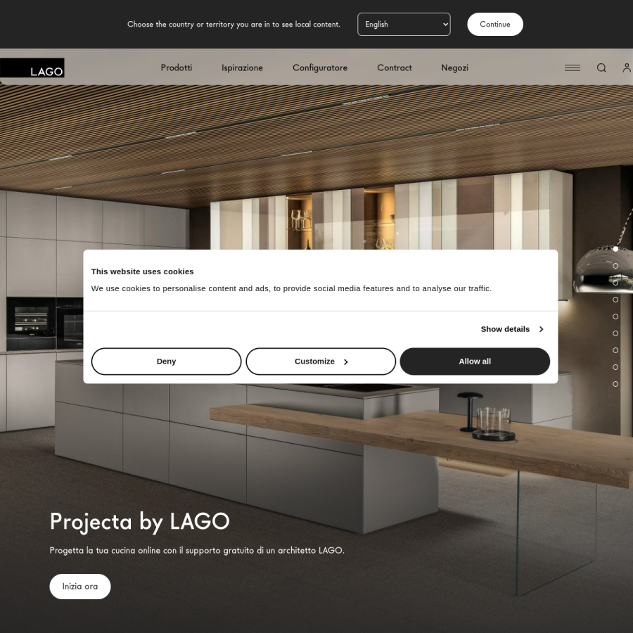 lago.it homepage screenshot