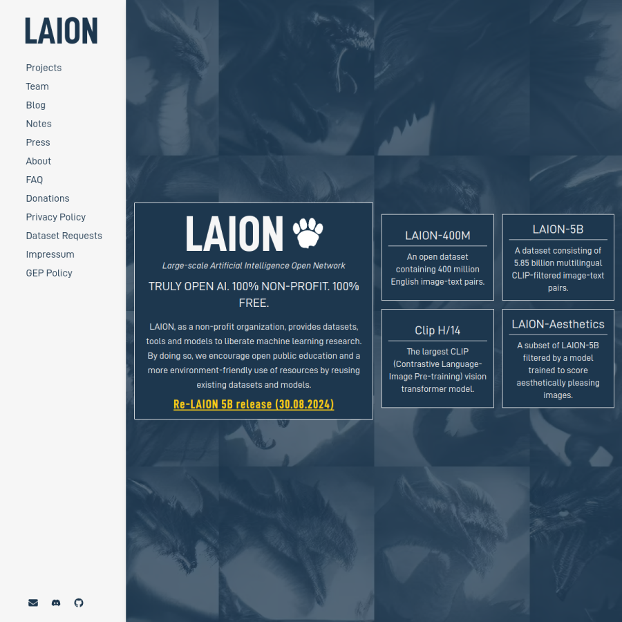 laion.ai homepage screenshot