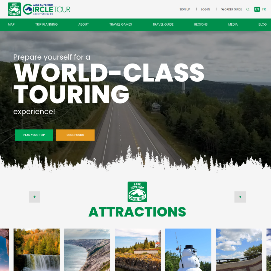 lakesuperiorcircletour.info homepage screenshot