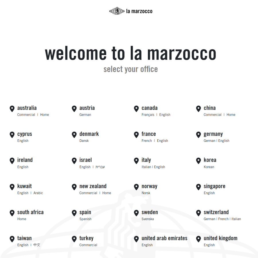 lamarzocco.com homepage screenshot