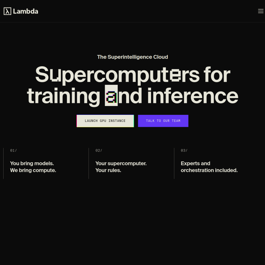 lambdalabs.com homepage screenshot