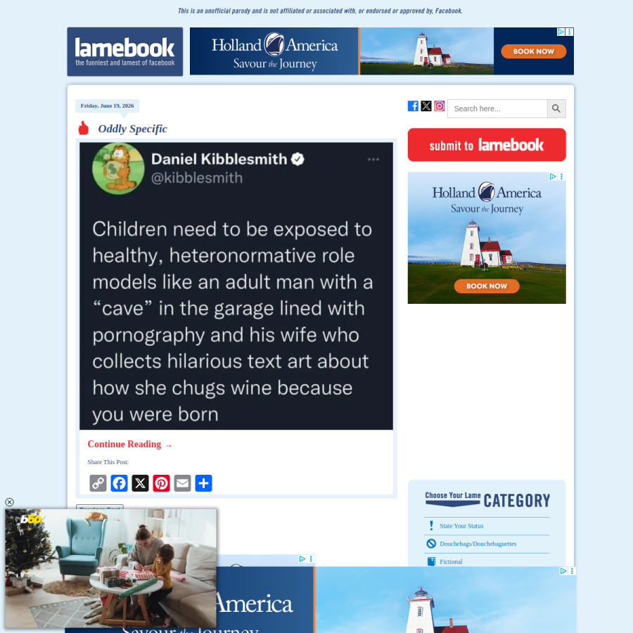 lamebook.com homepage screenshot
